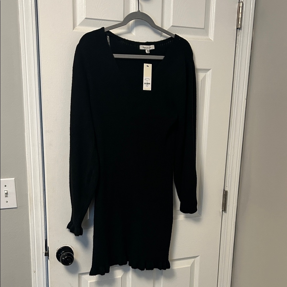 Francesca's Collections Black Long Sleeve Dress